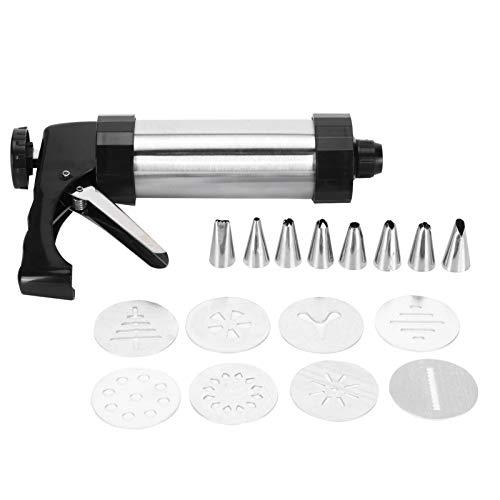 Stainless Steel Biscuits Maker, Biscuits Maker Press Kit Includes 1 Cookies Maker, 8 Biscuits Mould and 8 Nozzles for DIY Cookies Making and Cake Decoration - CookCave