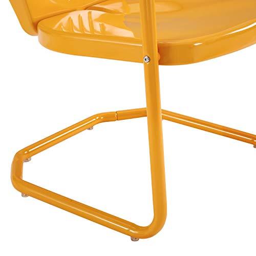 Crosley Furniture CO1001A-TG Griffith Retro Metal Outdoor Chair, Tangerine - CookCave