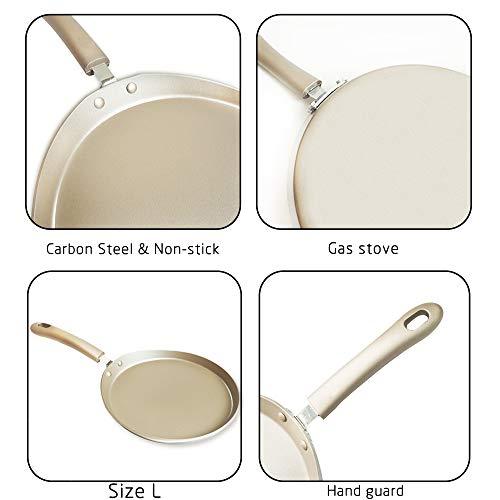 Soldadito Crepes Pancake Pans Nonstick Frying Pan Induction Omelette Skillet Carbon Steel Griddle Flat Pan Crepe Maker with Accessories for Pancakes Burritos Tacos Tortilla Omelette 8In - CookCave