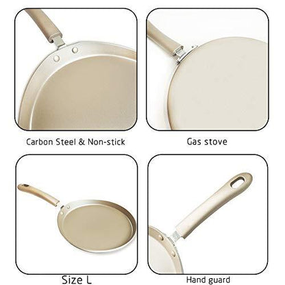 Soldadito Crepes Pancake Pans Nonstick Frying Pan Induction Omelette Skillet Carbon Steel Griddle Flat Pan Crepe Maker with Accessories for Pancakes Burritos Tacos Tortilla Omelette 8In - CookCave