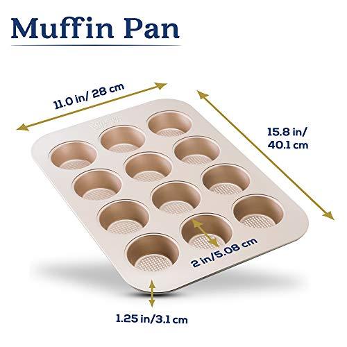 Ultra Cuisine 12-Cup Muffin Pan - Cupcake Tins 12 - Nonstick For Easy Release - Durable And Warp-Resistant - Superior Baking Performance - Muffin Pan No Rust - Aesthetic Baking Experience - Muffin Tin - CookCave