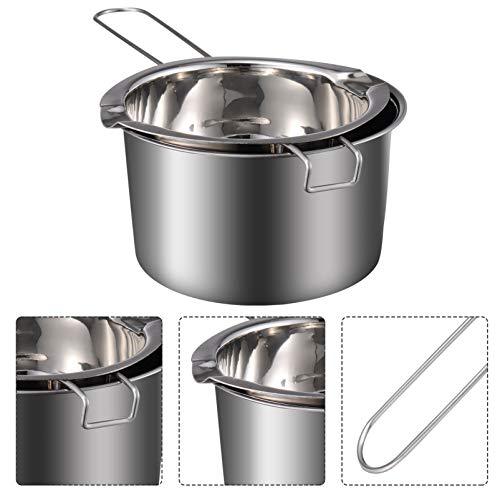 SEWACC Double Boiler Pot 2 Pack Double Boiler Pot Set Chocolate Melting Pot with Stainless Steel Boiling Water Pot for Melting Chocolate Candy Candle Soap Wax (400ml) Stainless Steel Chocolate Pot - CookCave