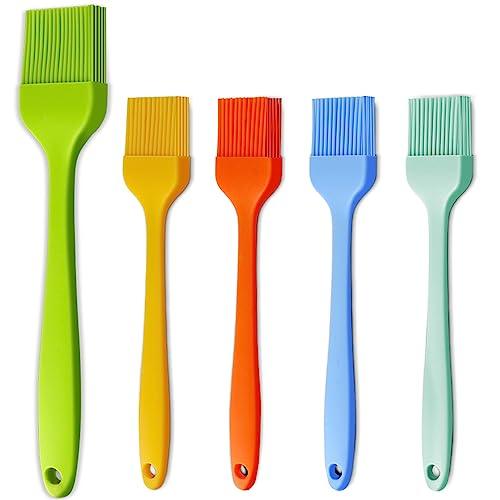 Silicone Basting Pastry Brush - Cooking Brush for Oil Sauce Butter Marinades, Food Brushes for BBQ Grill Kitchen Baking, Baster Brushes Baste Pastries Cakes Meat Desserts, Food Grade, Dishwasher Safe - CookCave