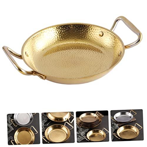 BRIGHTFUFU Double Ears Sukiyaki Restaurant Pan Paella Cooking Pan Nonstick Frying Pan Cauldron Cast Iron Paella Cooker Appetizer Plate Dish Thicken 304 Stainless Steel Anti-scalding Pan - CookCave