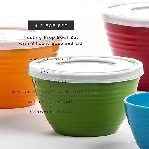 BINO Plastic Mini Prep Bowls with Lids Set - Plastic Bowl Set Prep Bowls for Kitchen - CookCave