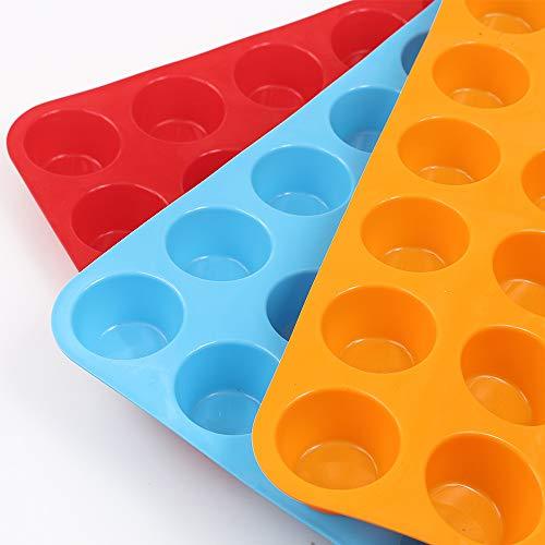 Cozihom Silicone Muffin Pan, Cupcake Pan, 24 Cups, Food Grade Egg Muffin Baking Silicone Molds, Non-stick, 3 Pcs - CookCave