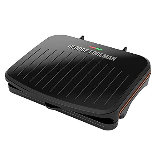 George Foreman 5-Serving Classic Plate Electric Indoor Grill and Panini Press, Space Saving Design, Black - CookCave