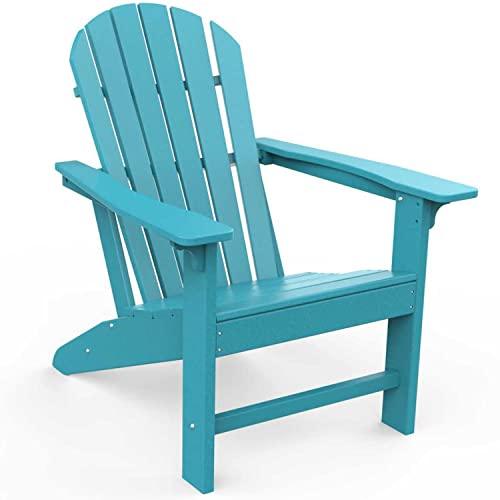 OTSUN Adirondack Chair, Large Lawn Chair, Outdoor Chair with Durability and Weather Resistance, HDPE Patio Chair for Yard, Porch, Garden, Deck, Swimming Pool, Light Blue - CookCave