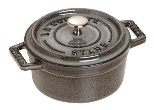 Staub 1101025 Mini Round Cocotte Pot, 10 cm, Matt Black Grey - CookCave