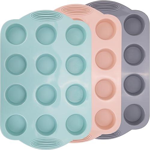 Baocuan 12 Cups Silicone Mini Muffin Pan-3 Pack Nonstick Food Grade & BPA Free Silicone Muffin Pan For Baking cupcake Mini Muffin and More - CookCave