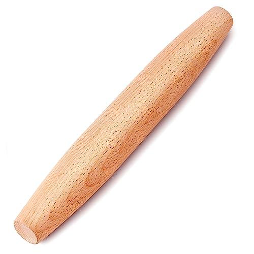 French Rolling Pin for Baking - AMPSEVEN Wooden Rolling Pin Dough Roller for Pizza Fondant Pasta Dumpling tortillas (20cm(7.9inch)) - CookCave