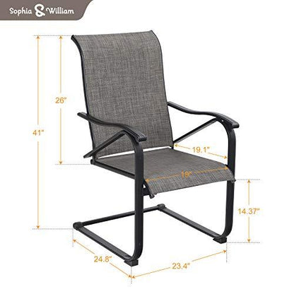 Sophia & William Slingback Patio Chairs, 2 PCS Outdoor Spring Chairs Heavy Duty Patio Chairs, C Spring Motion Chairs Support 300lbs - CookCave