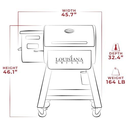 Louisiana Grills 800 Black Label Series Portable Pellet Grill with 809 Square Inch Cooking Area, Digital Controls, WiFi, Bluetooth, and 2 Shelves - CookCave