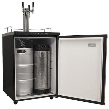 EdgeStar KC3000SSTRIP Full Size Triple Tap Kegerator with Digital Display - Black and Stainless Steel - CookCave