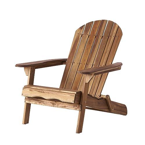 Christopher Knight Home Hanlee Folding Wood Adirondack Chairs, 2-Pcs Set, Natural Stained - CookCave