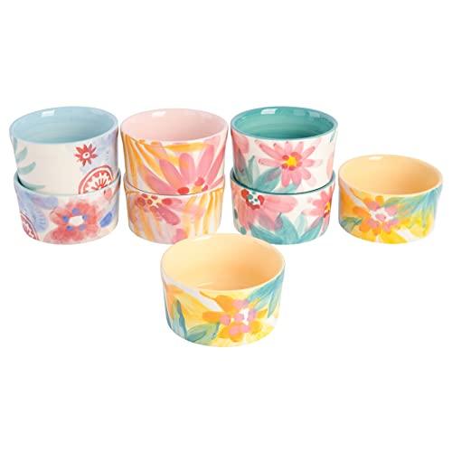 SPICE BY TIA MOWRY Goji Blossom 8-Piece Hand-Painted Ramekin Set - CookCave