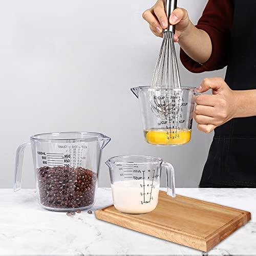 Measuring Cups Set, Liquid Measuring Cups For 3 For Kitchen - BPA Free Plastic Set with Spout Multiple Measurement Scales (Clear) - CookCave