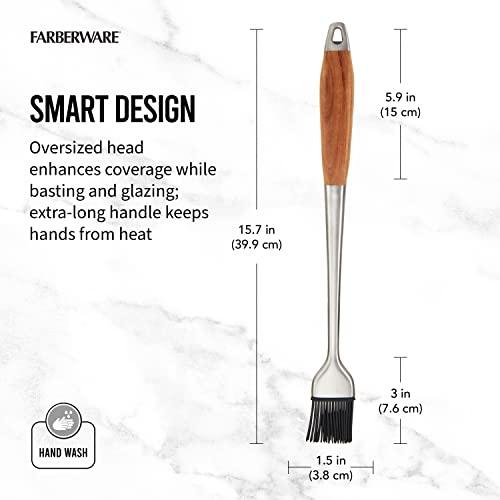 Farberware Barbeque Stainless Steel with Acacia Wood Handle Basting Brush - CookCave