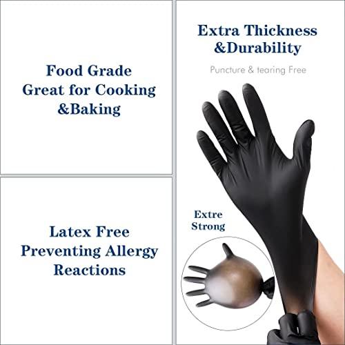 YKANG Black Nitrile Gloves,Disposable Gloves Latex Free 100 PCS,Cooking Gloves,Food Prep,BBQ,Household Cleaning Gloves(Large) - CookCave