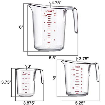 Amazing Abby - Melissa - Unbreakable Plastic Measuring Cups (3-Piece Set), Food-Grade Measuring Jugs, 1/2/4-Cup Capacity, Stackable and Dishwasher-Safe, Great for Oil, Vinegar, Flour, More - CookCave