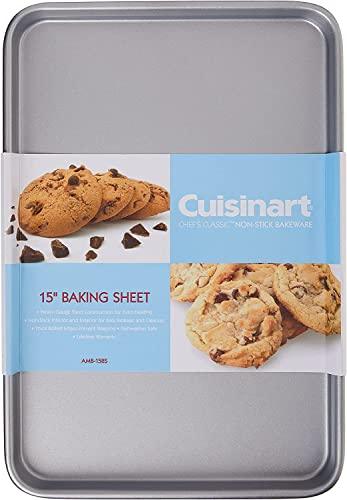 Cuisinart AMB-15BS 15-Inch Chef's Classic Nonstick Bakeware Baking Sheet, Silver - CookCave