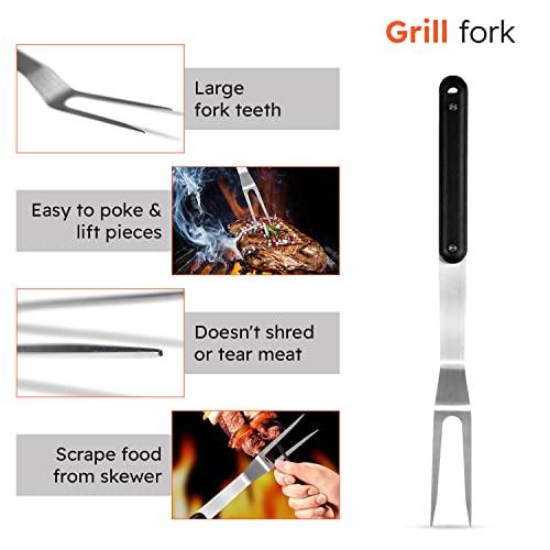 Grill Accessories, 3-Piece BBQ Accessories, GR Smith Stainless Steel Kitchen Set with Spatula, Tongs, & Fork - Perfect for Blackstone Outdoor Griddle, Camping… - CookCave