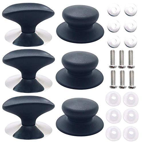 6 PCS Handgrip Lid Knob Cap Universal Pan Pot Grip Lid Knob Handle 2 Style Cookware Pot Knob Pan Lid Handle Replacement - CookCave