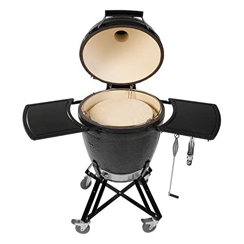 Primo Grills and Smokers 773 All-in-One Kamado Round Grill with Cradle Shelves, Ash Tool and Lift - CookCave
