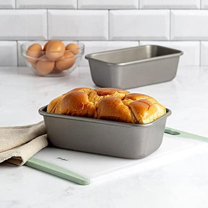 Goodful Nonstick Loaf Pan Set, Heavy Duty Carbon Steel with Quick Release Coating, Made without PFOA, Dishwasher Safe, 2-Pack Bakeware Set, 9-Inch x 5-Inch, Gray - CookCave