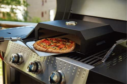 WINTRON Grill Top Pizza Oven | Fits On Any Charcoal & Gas BBQ Grill | Portable Pizza Oven | Easy Carry Handles | Includes 12" Square Pizza Baking Stone | Home-made BBQ Pizza Oven - CookCave