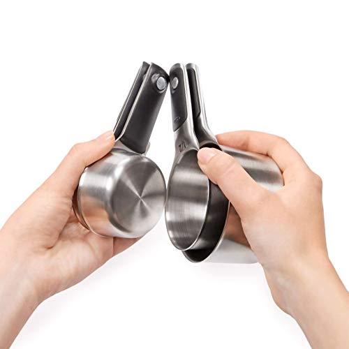 OXO Good Grips 4 Piece Stainless Steel Measuring Cups with Magnetic Snaps - CookCave