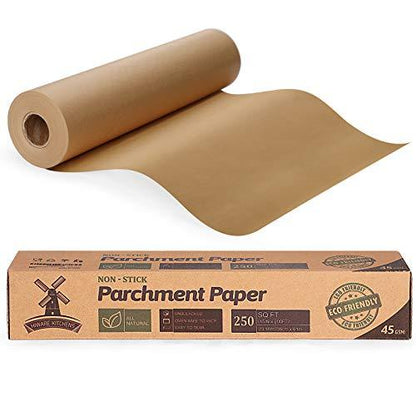 Unbleached 15 x 200 ft Parchment Baking Paper Roll - 250 Sq.Ft for Baking, Cooking, Grilling, Air Fryer and Steaming - CookCave