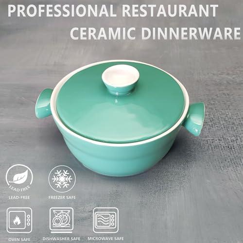 jinsongdafa Ceramic Mini Cocotte Set,10.6 Ounces Small Casserole Dishes with Lids and Handles, Individual Baking Ramekins, Oven, Microwave & Dishwasher Safe - CookCave