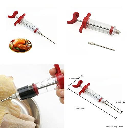 Magik 1-2 Pack Plastic Food Marinade Injector Syringe Screw-on Meat Needle BBQ (Red, 2 Pack) - CookCave