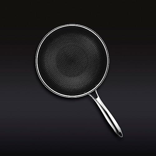 HexClad Hybrid Nonstick Wok, 10-Inch, Stay-Cool Handle, Dishwasher Safe, Induction Ready, Compatible with All Cooktops - CookCave
