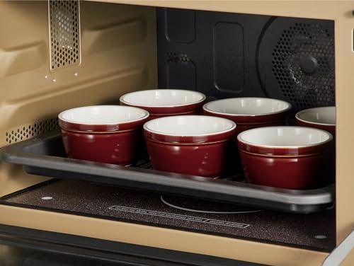 ONEMORE 6 oz Oven Safe Ceramic Creme Brulee Ramekins - Set of 6 Stackable Custard Cups for Baking, Pudding, and Dips - Scratch-resistant, Microwave & Dishwasher Safe - Reddish Brown - CookCave