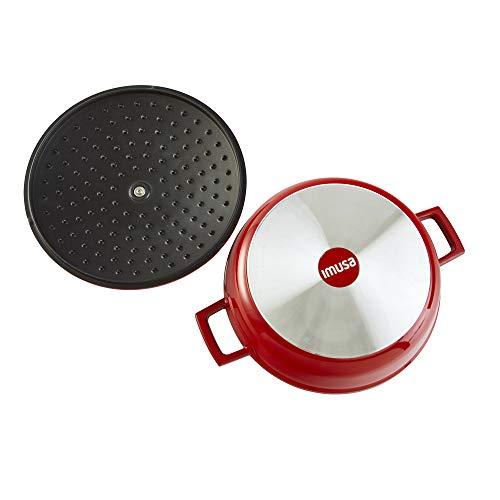 IMUSA USA, Red 5 Quart Cast Aluminum Dutch Oven With Stainless Steel Knob - CookCave