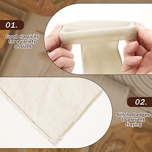 6 Pcs Pastry Cloth and Rolling Pin Cover Set Includes 2 Pcs 25 x 20 Inch Large Cotton Pastry Mat 4 Pcs 14 x 2.5 Inch Rolling Pin Cover Sleeves for Dough Bread Pie Baking Kitchen Supplies - CookCave