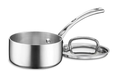 Cuisinart French Classic Tri-Ply Stainless 1-Quart Saucepan with Cover,Silver - CookCave