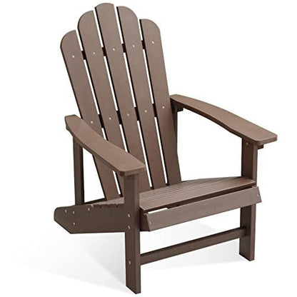 EFURDEN Adirondack Chair, Polystyrene, Weather Resistant & Durable Fire Pits Chair for Lawn and Garden, 350 lbs Load Capacity with Easy Assembly (Brown, 1 pc) - CookCave