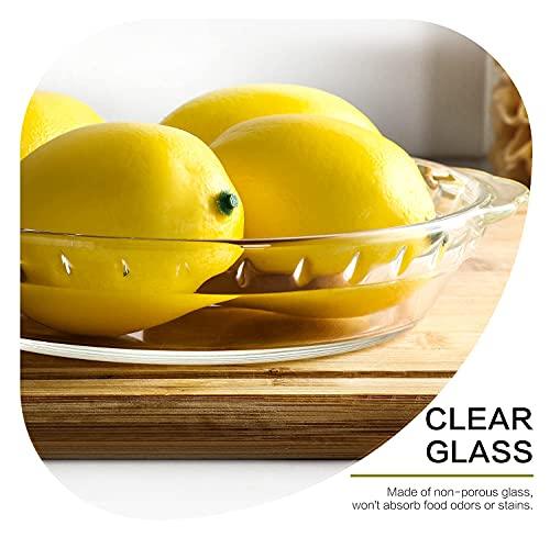 4 Packs Glass Pie Plates, MCIRCO Deep Pie Pans Set (7"/8"/9"/10"), Pie Baking Dishes with Handles for Baking and Serving, Clear - CookCave