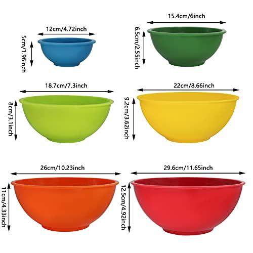 ATRDTO Classic Mixing Bowl Set, BPA Free Plastic, Microwave and Dishwasher Safe,Ideal for Baking, Prepping, Cooking and Serving Food (Set of 6) - CookCave