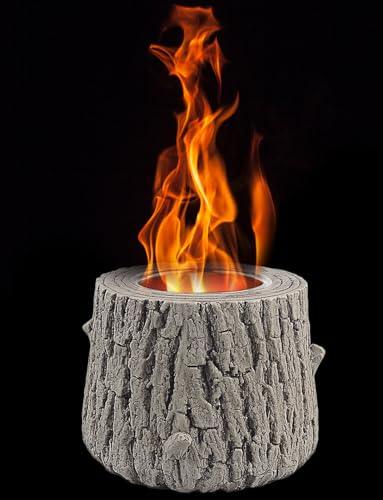LEKEEPGO Tabletop Fire Pit - Table Top Mini Fireplace, Portable Tree Stump Smores Maker, Smokeless & Odorless Firepit Bowl for Indoor, Outdoor, Camping, Outside, Garden, Patio, Decor Gift - CookCave
