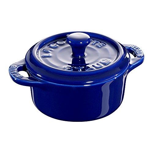 STAUB Ceramics Dutch Oven 3-piece Mini Round Cocotte, Dark Blue - CookCave