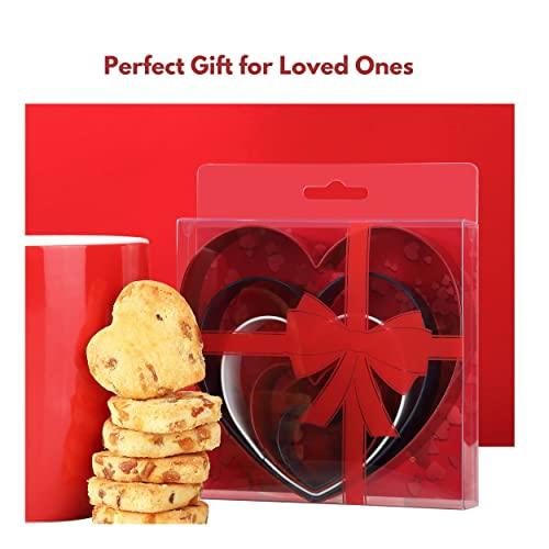 Heart Cookie Cutter Set, 4.5'', 3.5'', 2.75'', 2'', 1.25'', Fun Holiday Heart Shaped Valentines Cookie Cutters, Christmas Cookies, Small, Medium, And Large - CookCave