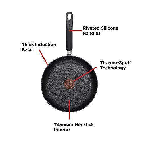 T-fal Experience Nonstick Fry Pan 8 Inch Induction Oven Safe 400F Cookware, Pots and Pans, Dishwasher Safe Black - CookCave