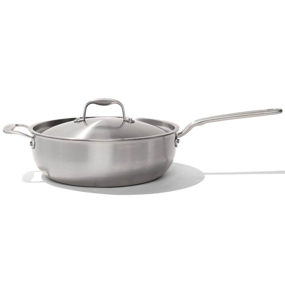 Made In Cookware - 5 Quart Stainless Steel Saucier Pan - 5 Ply Stainless Clad - Professional Cookware - Made in Italy - Induction Compatible - CookCave