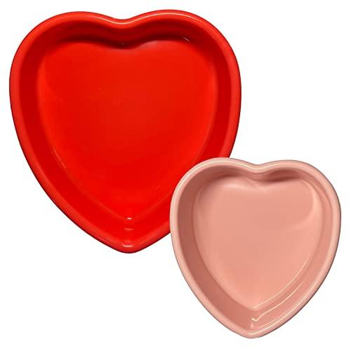 wooyaya 2pcs Silicone Heart Shaped Cake Pans,Silicone Cake Molds Baking Bakeware Pan, 4in and 7in - CookCave