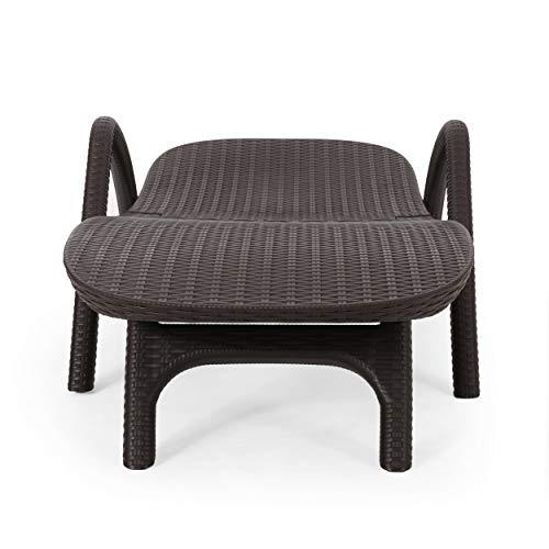 Christopher Knight Home Blanche Outdoor Faux Wicker Chaise Lounge, Dark Brown - CookCave