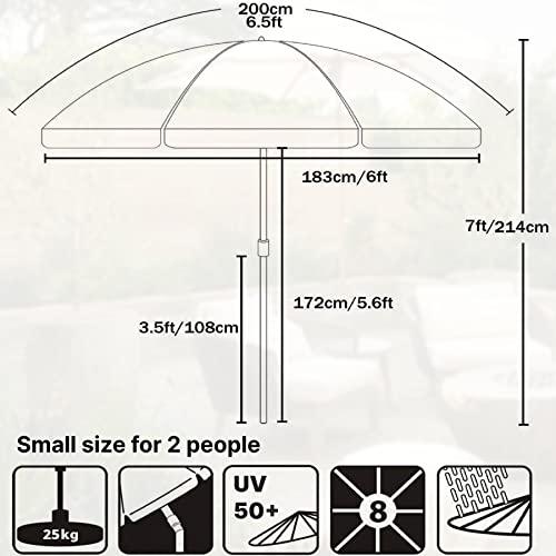 AMMSUN Patio Umbrella Market Table Umbrella 6.5 ft Tilt Steel Pole UPF50+ Protection, Great for Outdoor Garden Backyard, Elegant White - CookCave